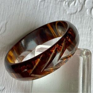 Vintage Bakelite Carved Tortoise Shell Bracelet